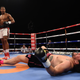 Anthony Joshua lords over Raphael Zumbano Love in Birmingham, May 2015. Photo credit: Christopher Lee/Getty